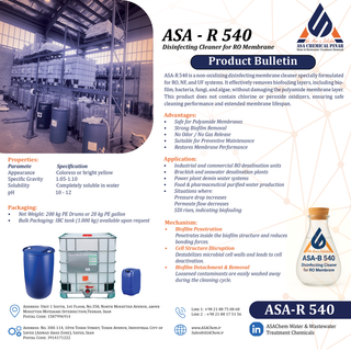 ماده حذف کننده آلودگی های میکروبی ممبران ASA-R 540- گالن 20 لیتری